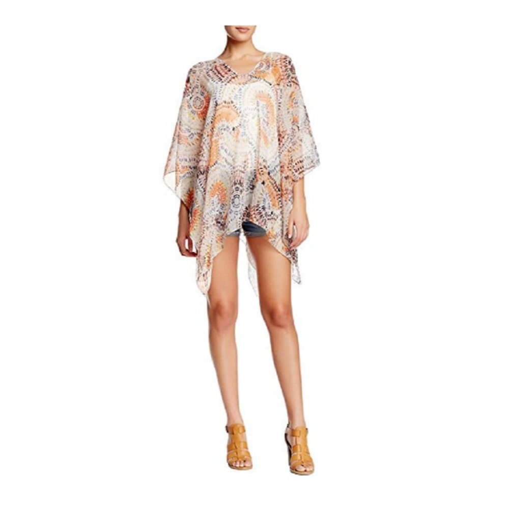 Cejon Peacock Sunburst Cover Up, Retail $36.00